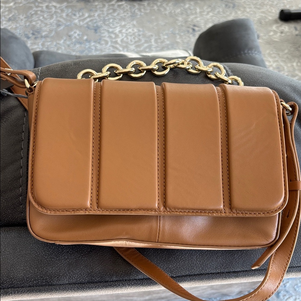NWT Vince Camuto Genuine Leather Trey Crossbody Rustic Oak Purse $168 - Picture 2 of 13